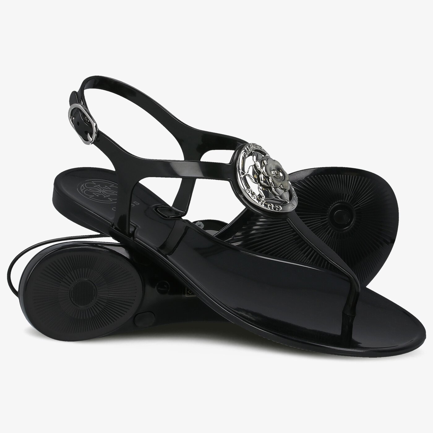 Damskie sandały GUESS JAXX fl6jax rub21 black kolor czarny