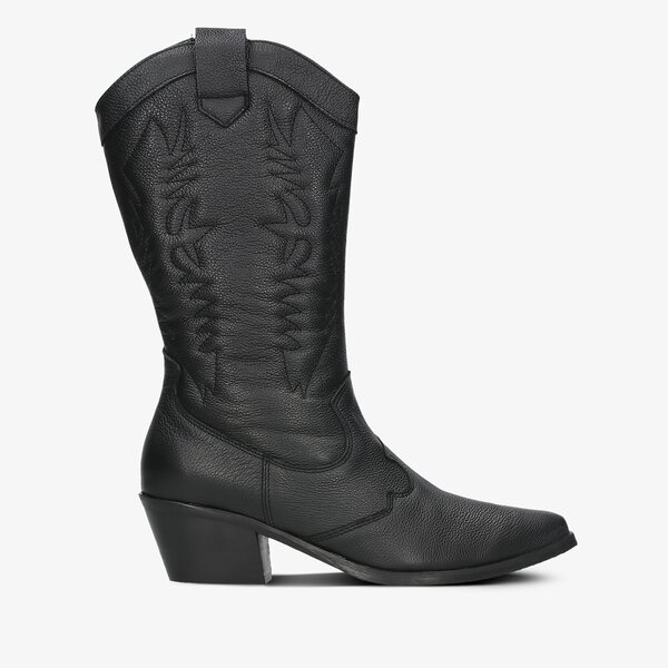 Damskie kozaki SYMBIOSIS PREMIUM HIGH COWBOY'S SHOES sywc121001 kolor czarny
