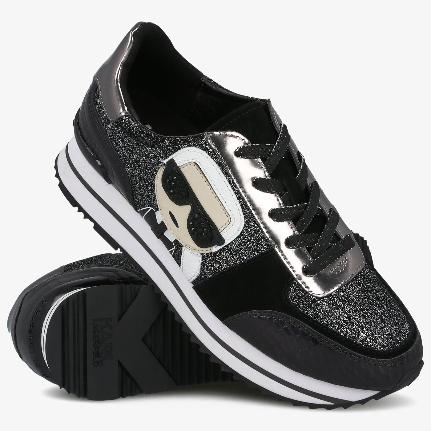 Damskie sneakersy (buty) KARL LAGERFELD VELOCITA II KARL IKONIC METEOR kl61932gol kolor czarny