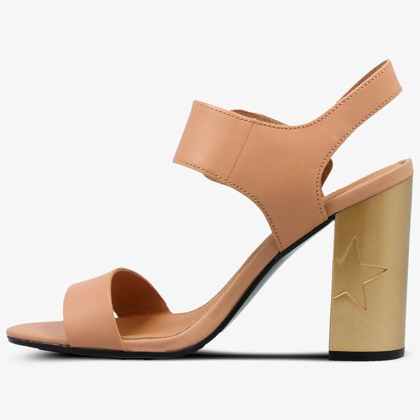 Damskie sandały TOMMY HILFIGER FEMININE HEEL OVERSIZED BUCKLE fw0fw02578297 kolor beżowy