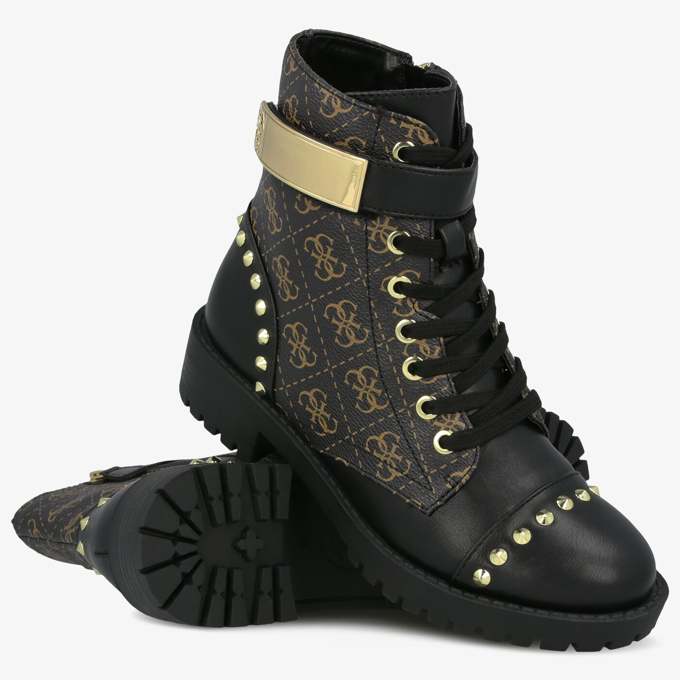 Damskie botki / sztyblety GUESS HALEIGHA fl8hhafal10blkbr kolor czarny