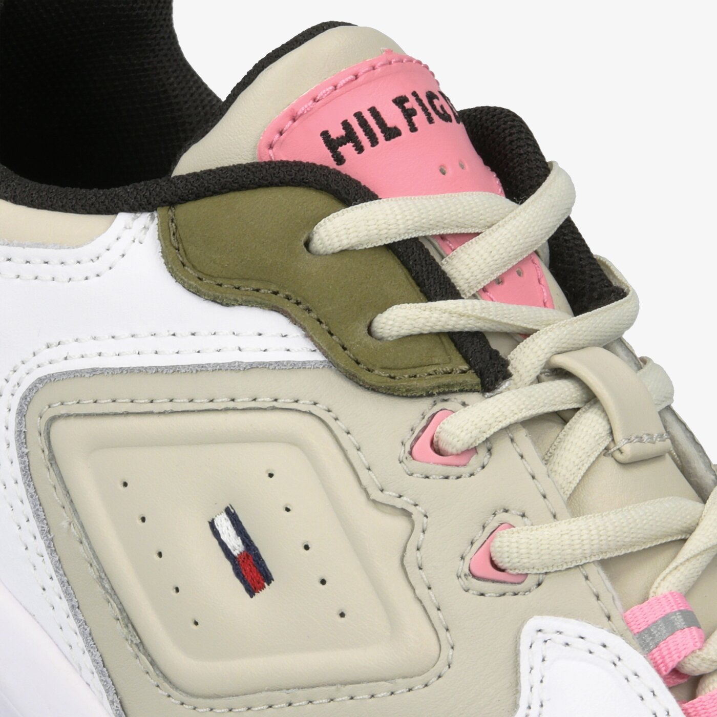 Damskie sneakersy (buty) TOMMY HILFIGER WMNS HERITAGE SNEAKER en0en00721peg kolor khaki