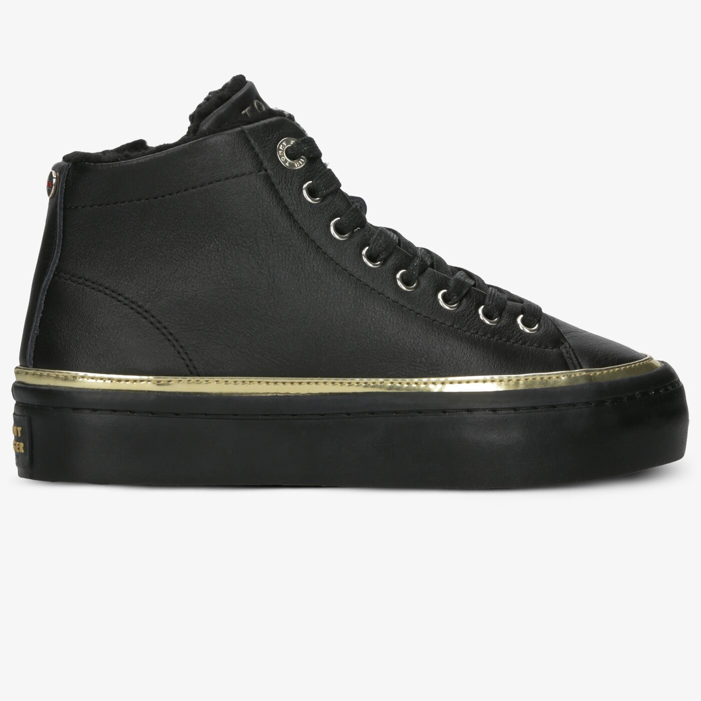 Damskie trampki TOMMY HILFIGER MIDCUT COSY LEATHER SNEAKER fw0fw04536bds kolor czarny