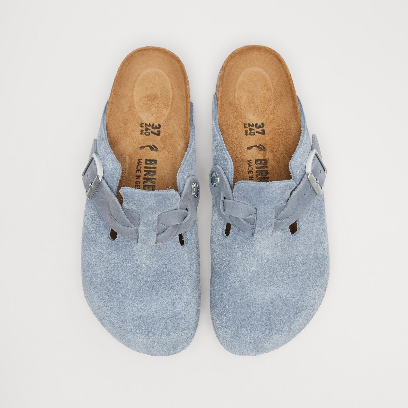 Damskie klapki BIRKENSTOCK BOSTON LEVE BRAIDED E.BLUE 1026659 kolor niebieski