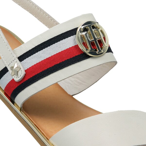 Damskie sandały TOMMY HILFIGER CORPORATE RIBBON FLAT SANDAL fw0fw02811121 kolor biały