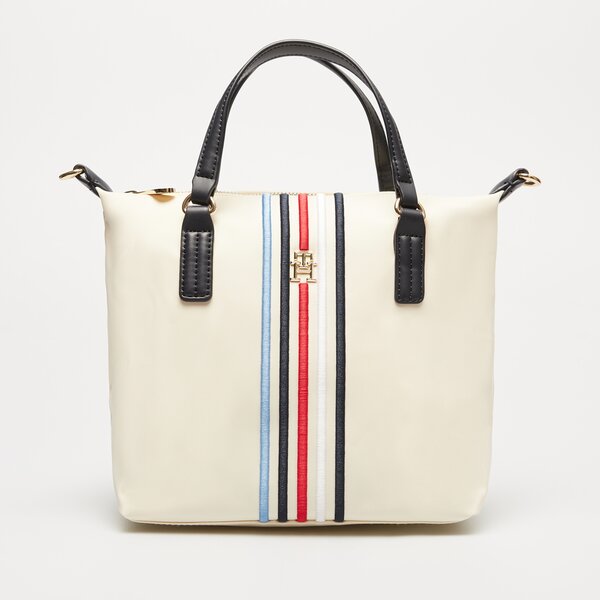 Damska torebka TOMMY HILFIGER TOREBKA POPPY SMALL TOTE CORP aw0aw15986aef kolor beżowy