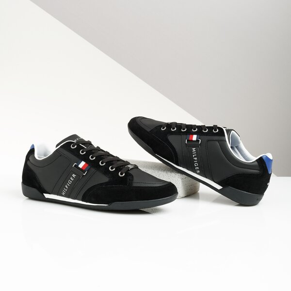 Męskie sneakersy (buty) TOMMY HILFIGER CORPORATE MATERIAL MIX CUPSOLE fm0fm02398990 kolor czarny