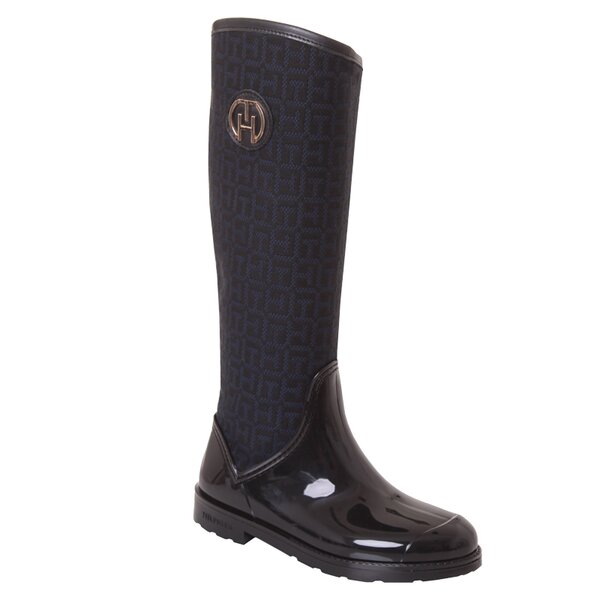 Damskie kalosze (buty gumowe) TOMMY HILFIGER OXFORD 17C  fw56817662990 kolor czarny