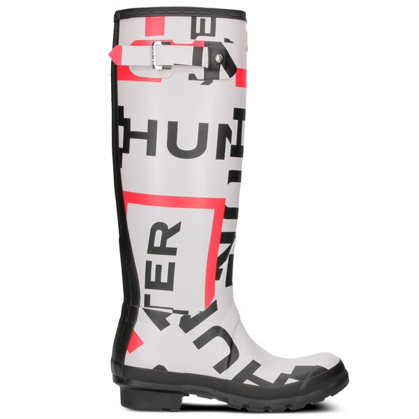 Damskie kalosze (buty gumowe) HUNTER ORIGINAL TALL EXPLODED LOGO wft2000elp-exl kolor biały