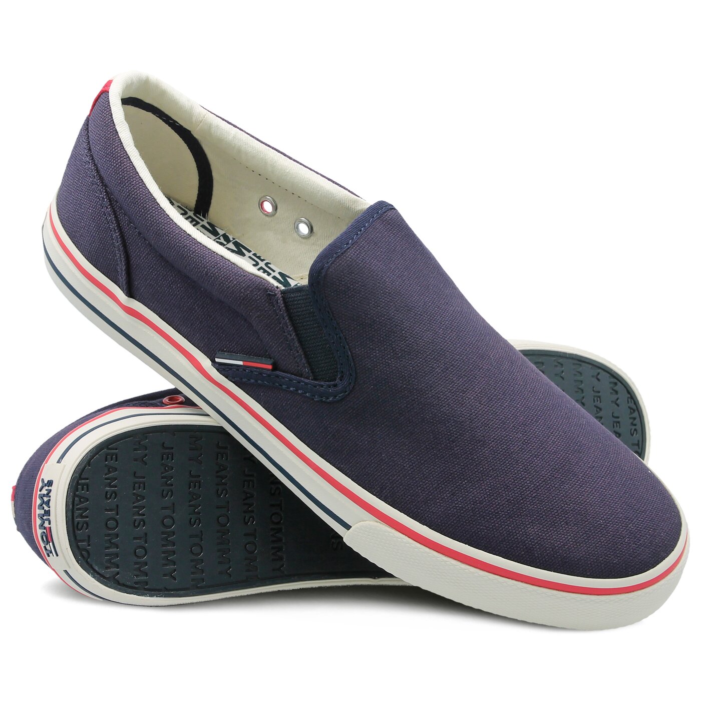 Męskie trampki TOMMY HILFIGER TOMMY JEANS TEXTILE SLIP ON em0em00002006 kolor granatowy