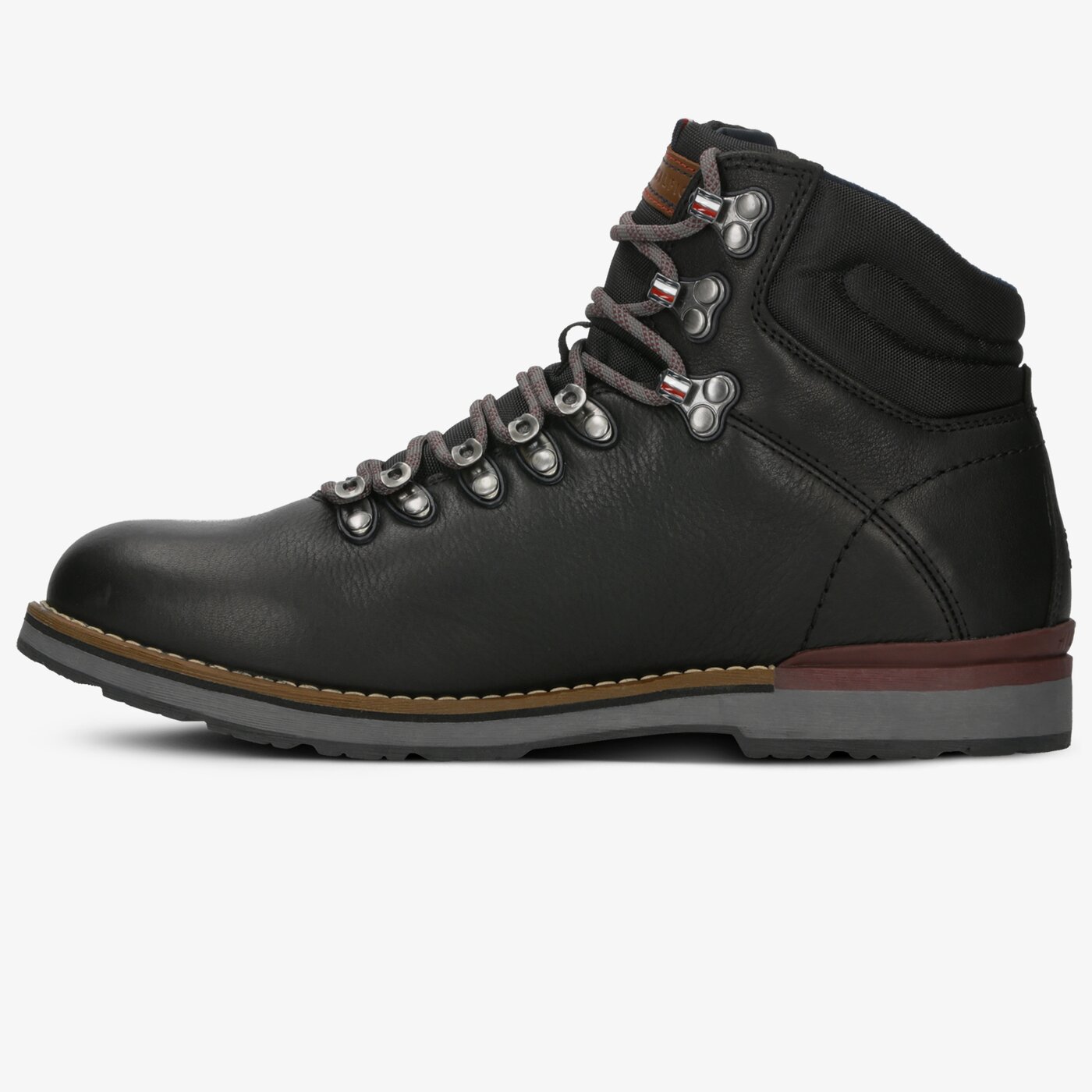 Męskie buty outdoor (trekkingowe) TOMMY HILFIGER OUTDOOR HIKING LACE LEATHER BOOT fm0fm02416990 kolor czarny
