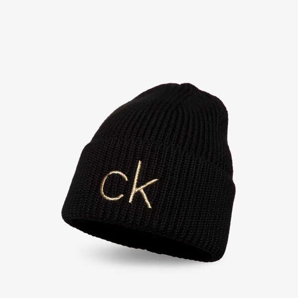 Damska czapka zimowa CALVIN KLEIN CZAPKA ESSENTIALS BEANIE k60k60866001d kolor czarny