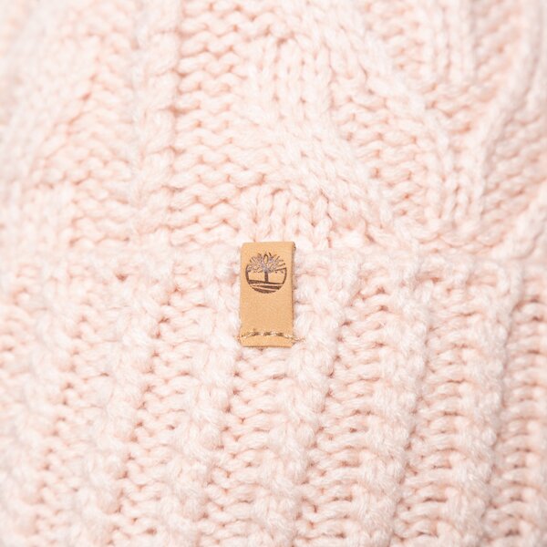 Damska czapka zimowa TIMBERLAND CZAPKA CABLE PREMIUM POM BEANIE tb0a1ero6621 kolor różowy
