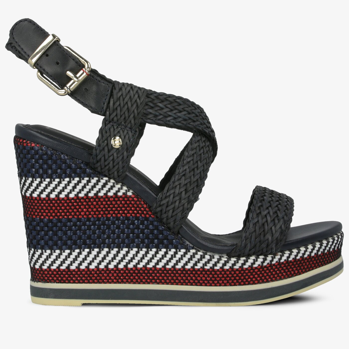 Damskie sandały TOMMY HILFIGER VANCOUVER 9Y TOMMY RAFFIA WEDGE SANDAL fw0fw03942403 kolor multicolor