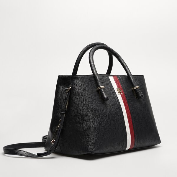 Damska torebka TOMMY HILFIGER TOREBKA TH EMBLEM SATCHEL CORP aw0aw15286dw6 kolor granatowy