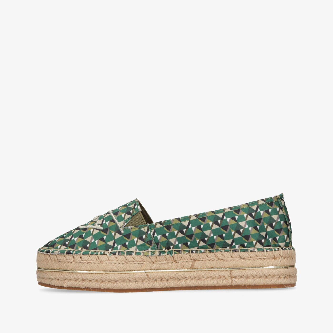 Damskie espadryle TOMMY HILFIGER TH GEO PRINT ESPADRILLE fw0fw063540h7 kolor zielony