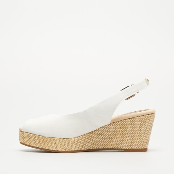 Damskie szpilki / czółenka TOMMY HILFIGERICONIC ELBA SLING BACK WEDGE fw0fw04788ybl kolor biały