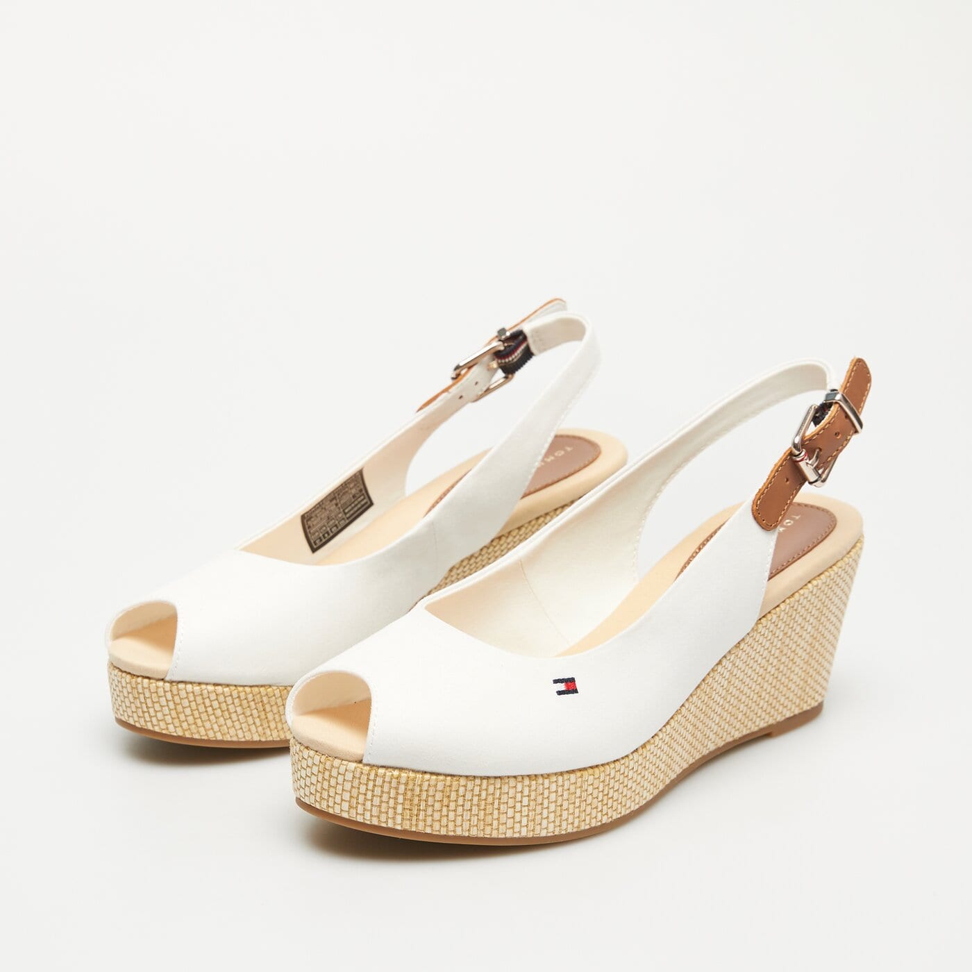 Damskie szpilki / czółenka TOMMY HILFIGERICONIC ELBA SLING BACK WEDGE fw0fw04788ybl kolor biały
