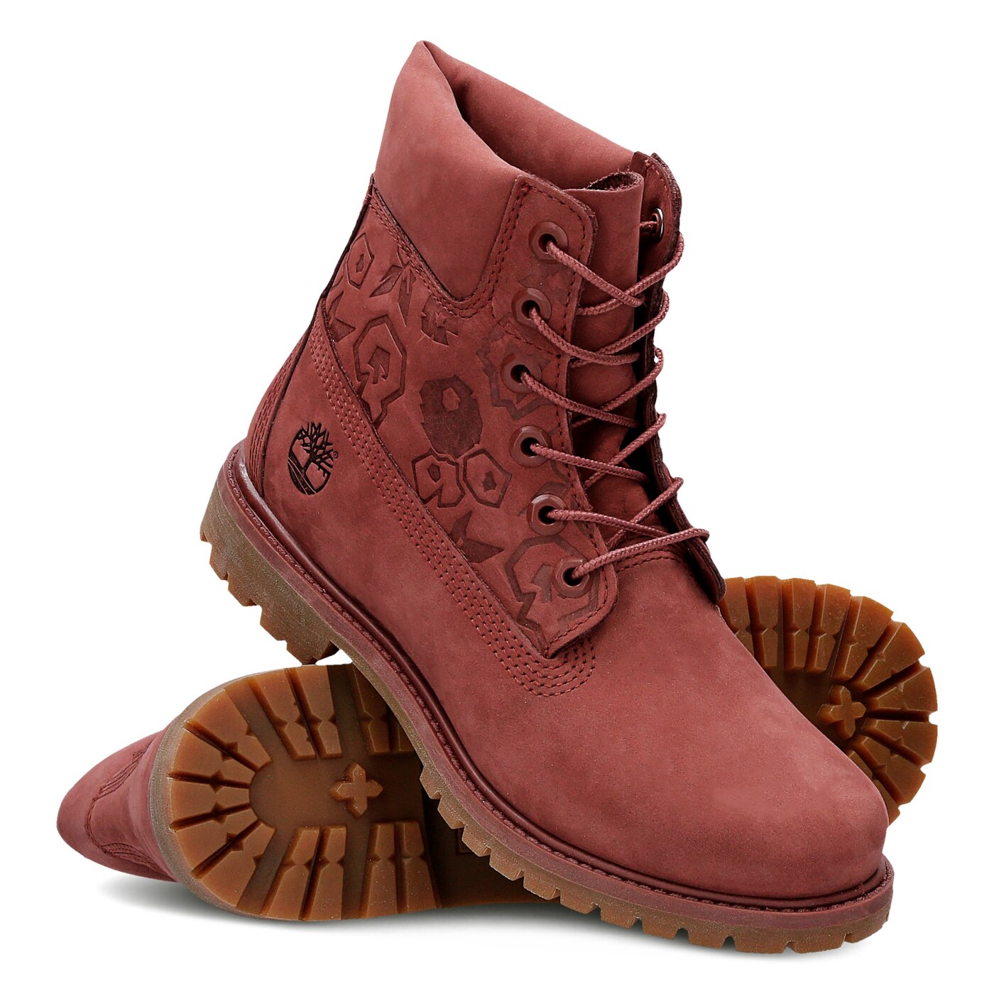 Damskie trapery TIMBERLAND PREMIUM 6 INCH BOOT - W  a1k3o kolor bordowy