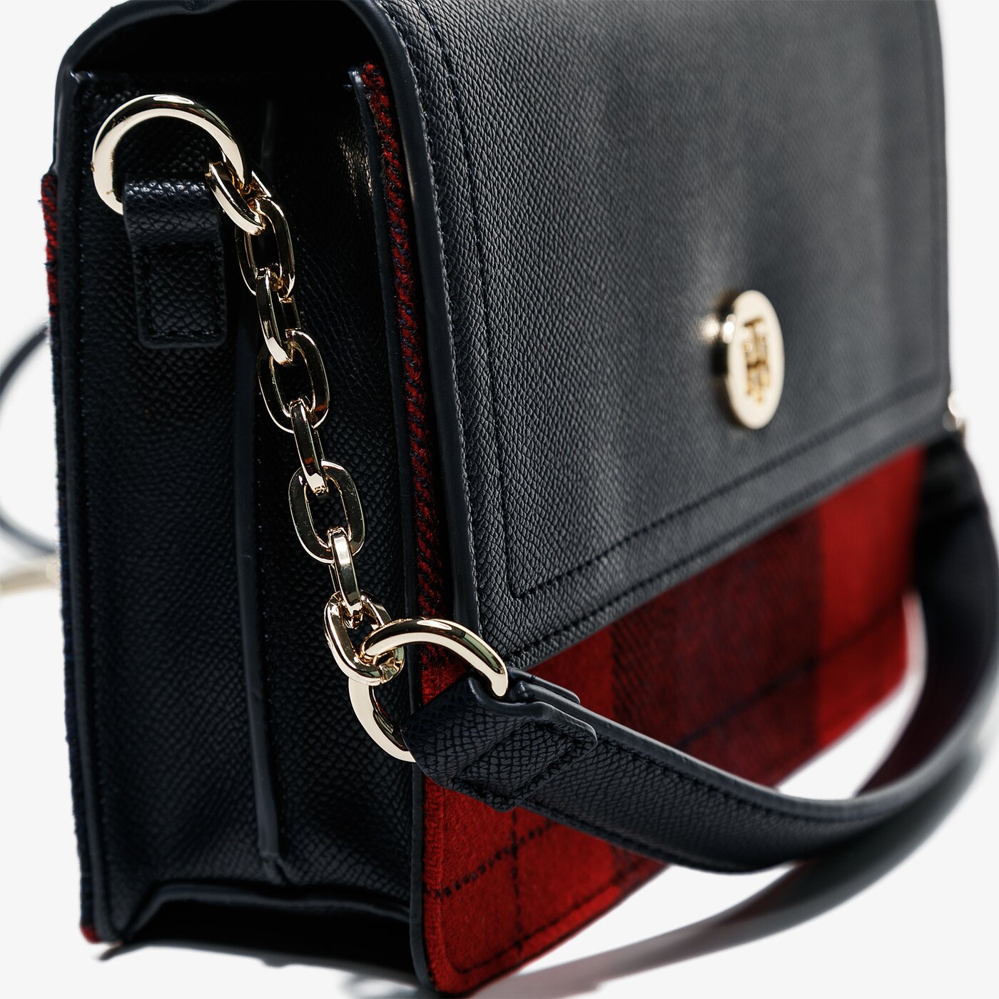 TOMMY HILFIGER TOREBKA HONEY SHOULDER BAG CHECK kolor granatowy