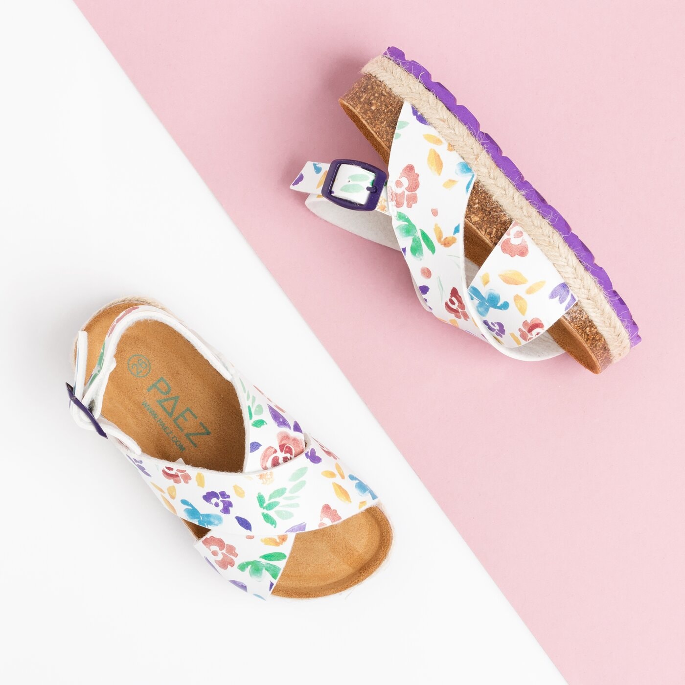 Dziecięce sandały / klapki PAEZ BIO CROSS FLOWERY 1932623b0702100 kolor biały