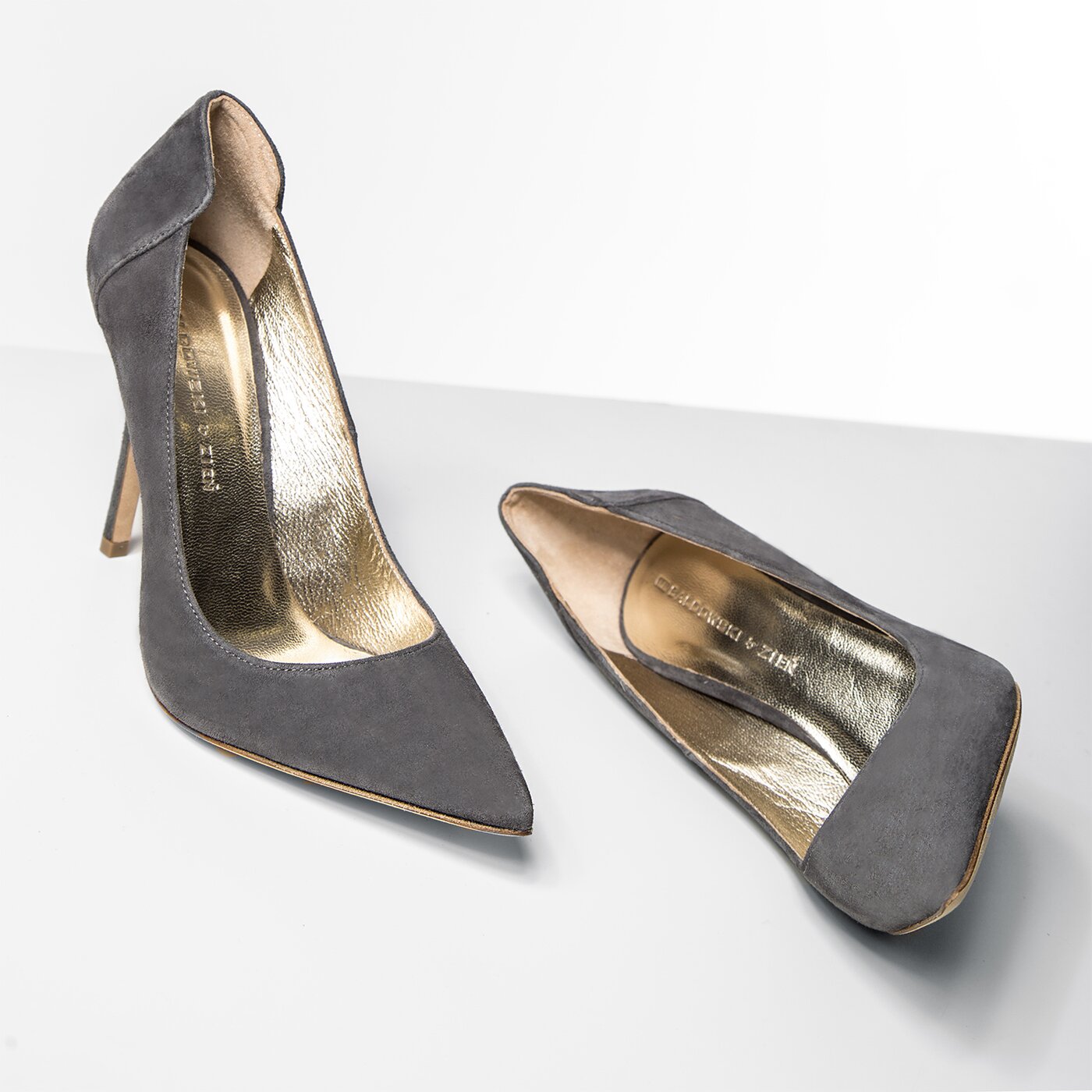 Damskie szpilki / czółenka BALDOWSKI BY ZIEŃ CZÓŁENKO ZAMSZ POPIEL CIEMNY z008743504003 kolor szary