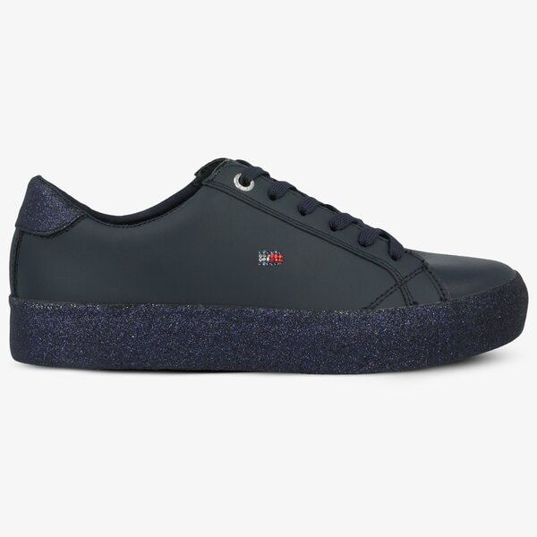Damskie trampki TOMMY HILFIGER CORPORATE CRYSTAL DRESS SNEAKER fw0fw04296403 kolor granatowy