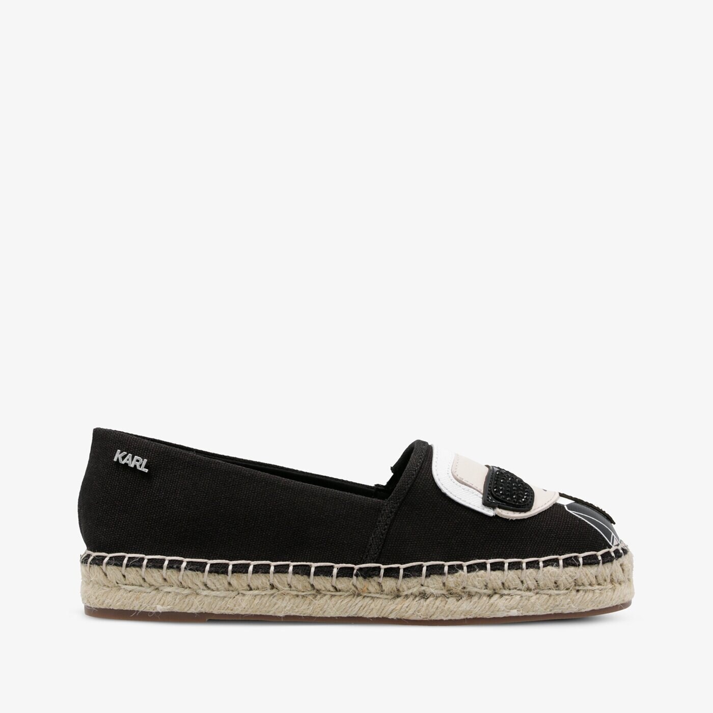 Damskie espadryle KARL LAGERFELD KAMINI KARL IKONIC SLIP ON kl80111400 kolor czarny
