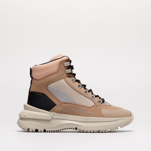 Damskie buty outdoor (trekkingowe) CALVIN KLEIN CHUNKY RUNNER LACEUP HIGH SU yw0yw008090hd kolor beżowy