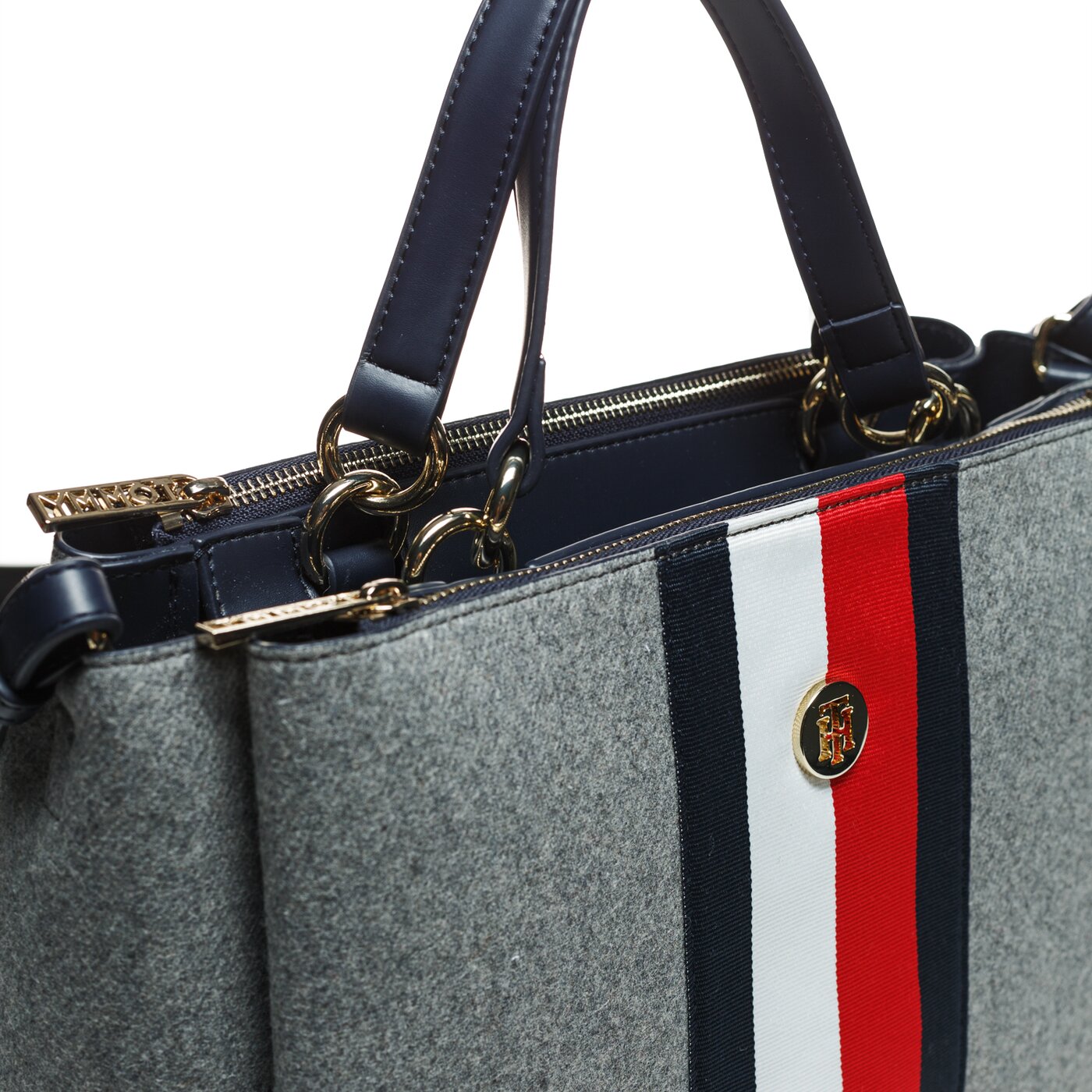 Damska torebka TOMMY HILFIGER TOREBKA EFFORTLESS TOMMY SM SATCHEL MLTN aw0aw06039901 kolor szary