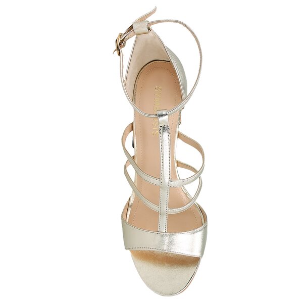 Damskie sandały SYMBIOSIS FELICITY SANDALS CHAMPAGNE 721m1 kolor srebrny