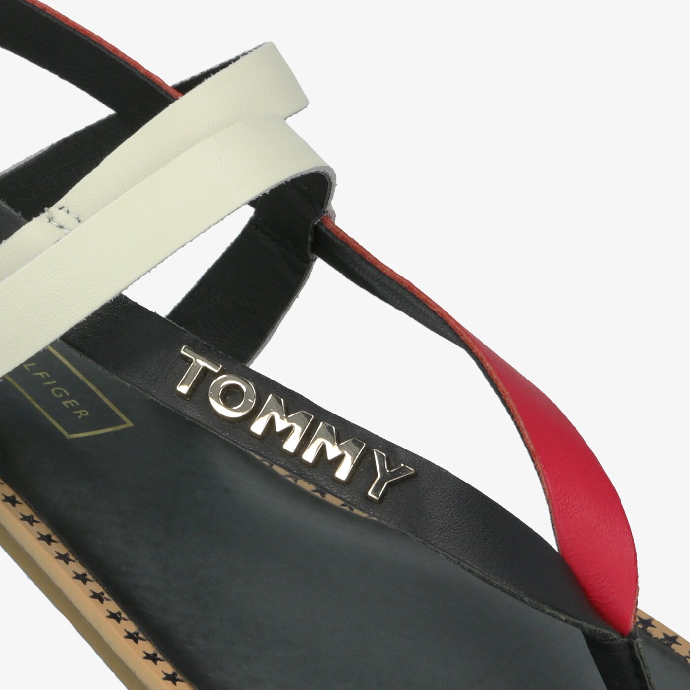 Damskie sandały TOMMY HILFIGER JULIA 87A ICONIC FLAT STRAPPY SANDAL fw0fw04023020 kolor granatowy
