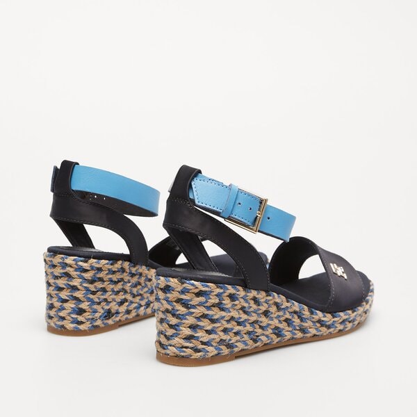 Damskie szpilki / czółenka TOMMY HILFIGER COLORFUL WEDGE SATIN SANDAL fw0fw079130g3 kolor multicolor
