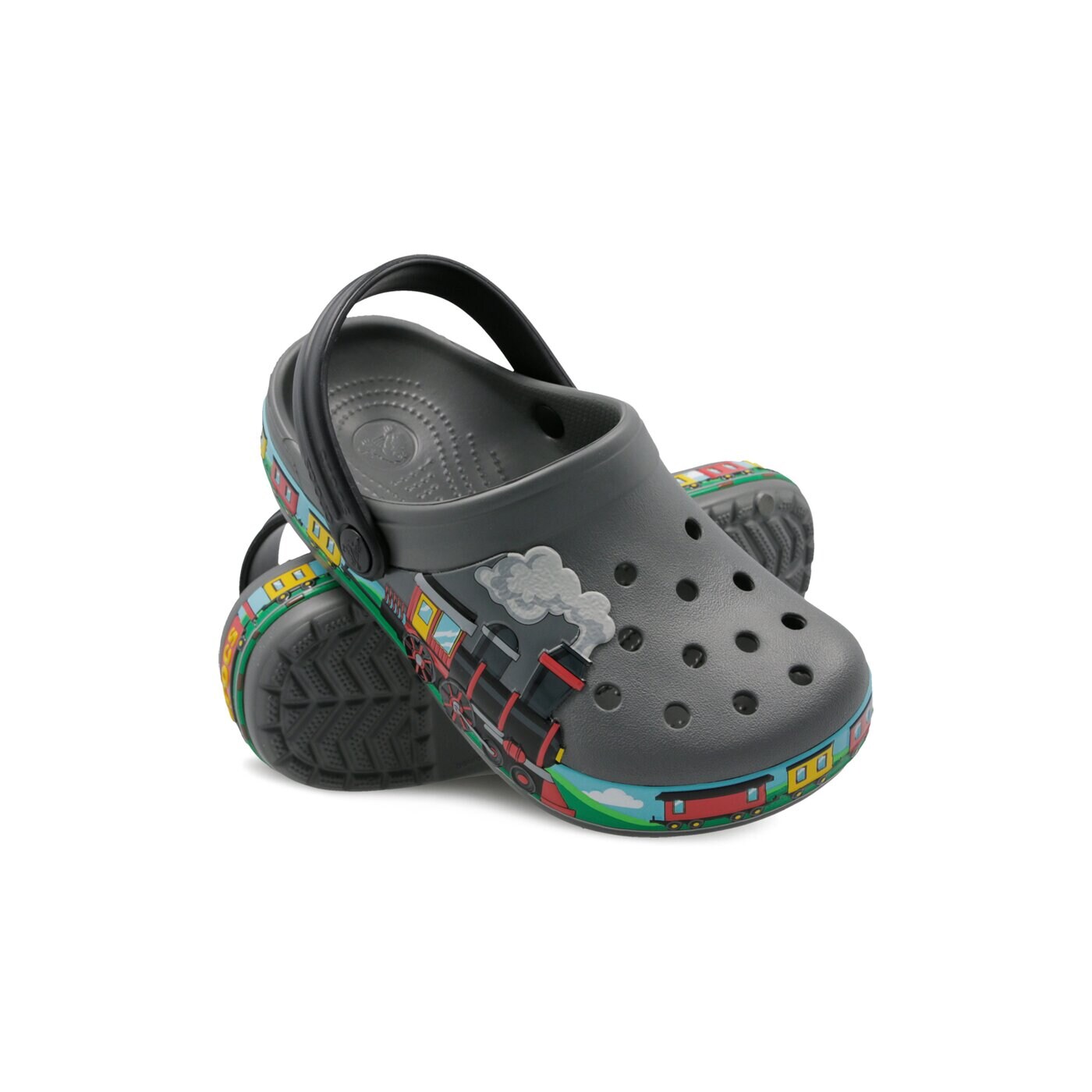 Dziecięce sandały / klapki CROCS CROCFL TRAIN BAND CLOG K 2055160dai kolor szary