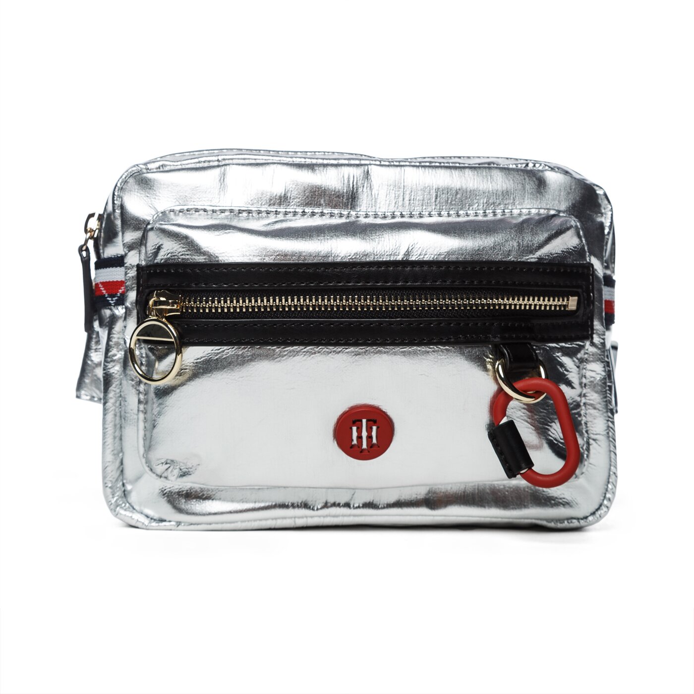 Damska torebka TOMMY HILFIGER TOREBKA EXPLORER BUMBAG MTLC aw0aw05850907 kolor srebrny