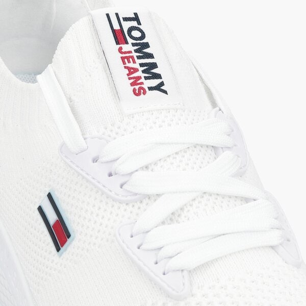 Damskie sneakersy (buty) TOMMY HILFIGER TECHNICAL FLEXI KNITTED RUNNER en0en01416ybr kolor biały