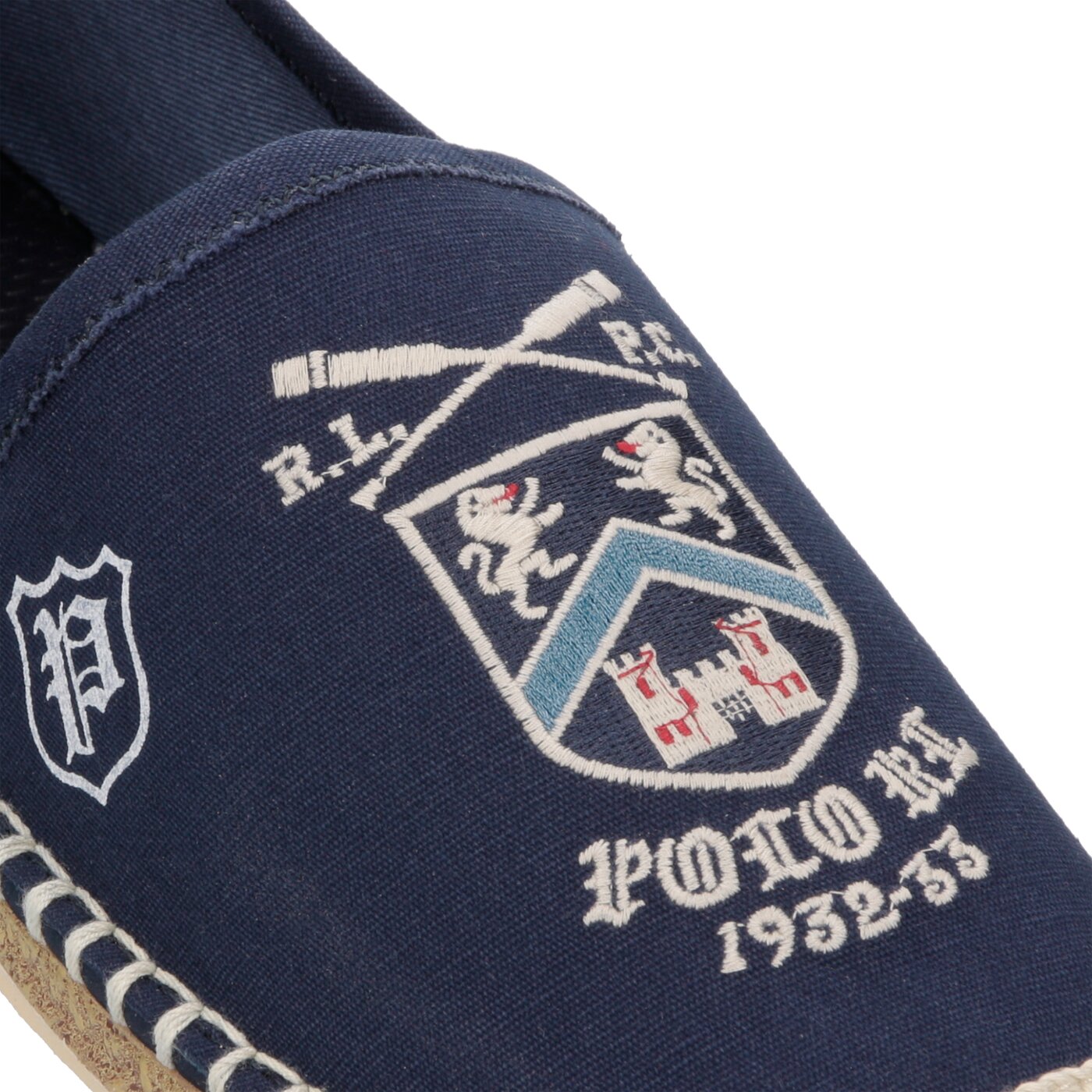 Męskie półbuty POLO RL BARRON SHOE CASUAL NEWPORT NAVY YALE GRAPHIC CANVAS 803735611001 kolor granatowy