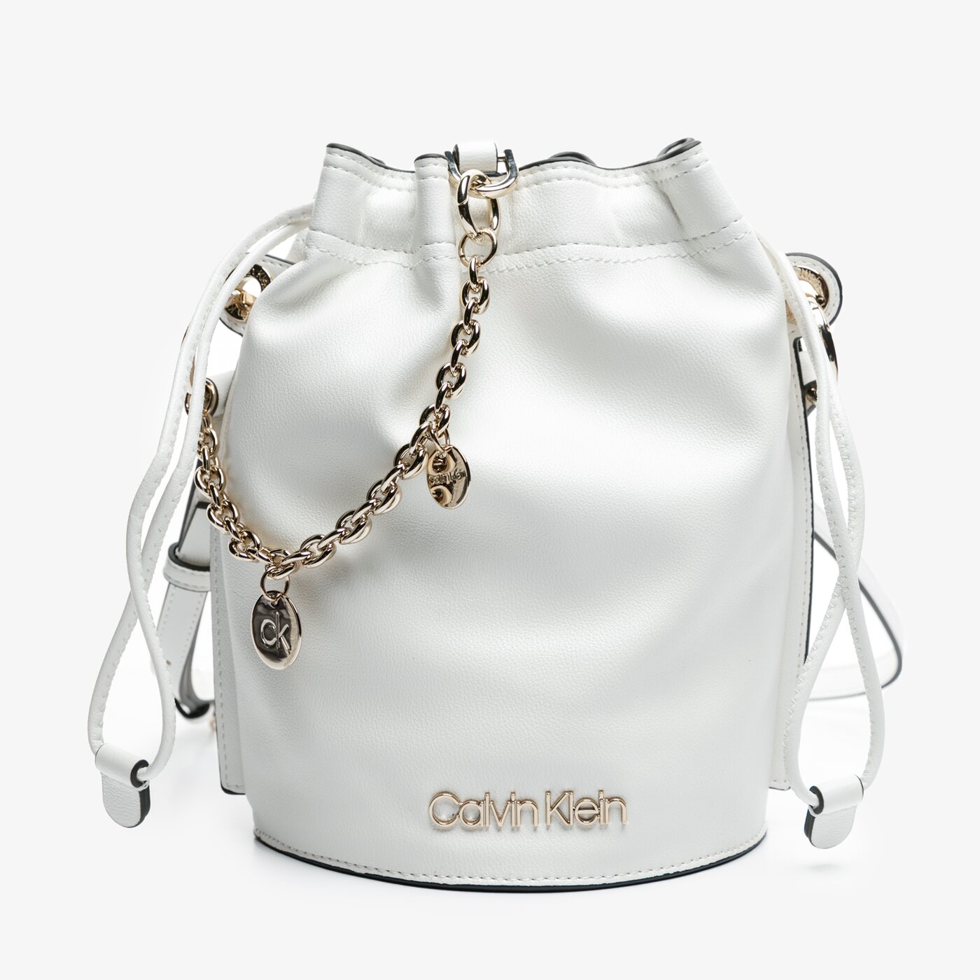 Damska torebka CALVIN KLEIN TOREBKA CHAINED SML BUCKET k60k606037yad kolor biały