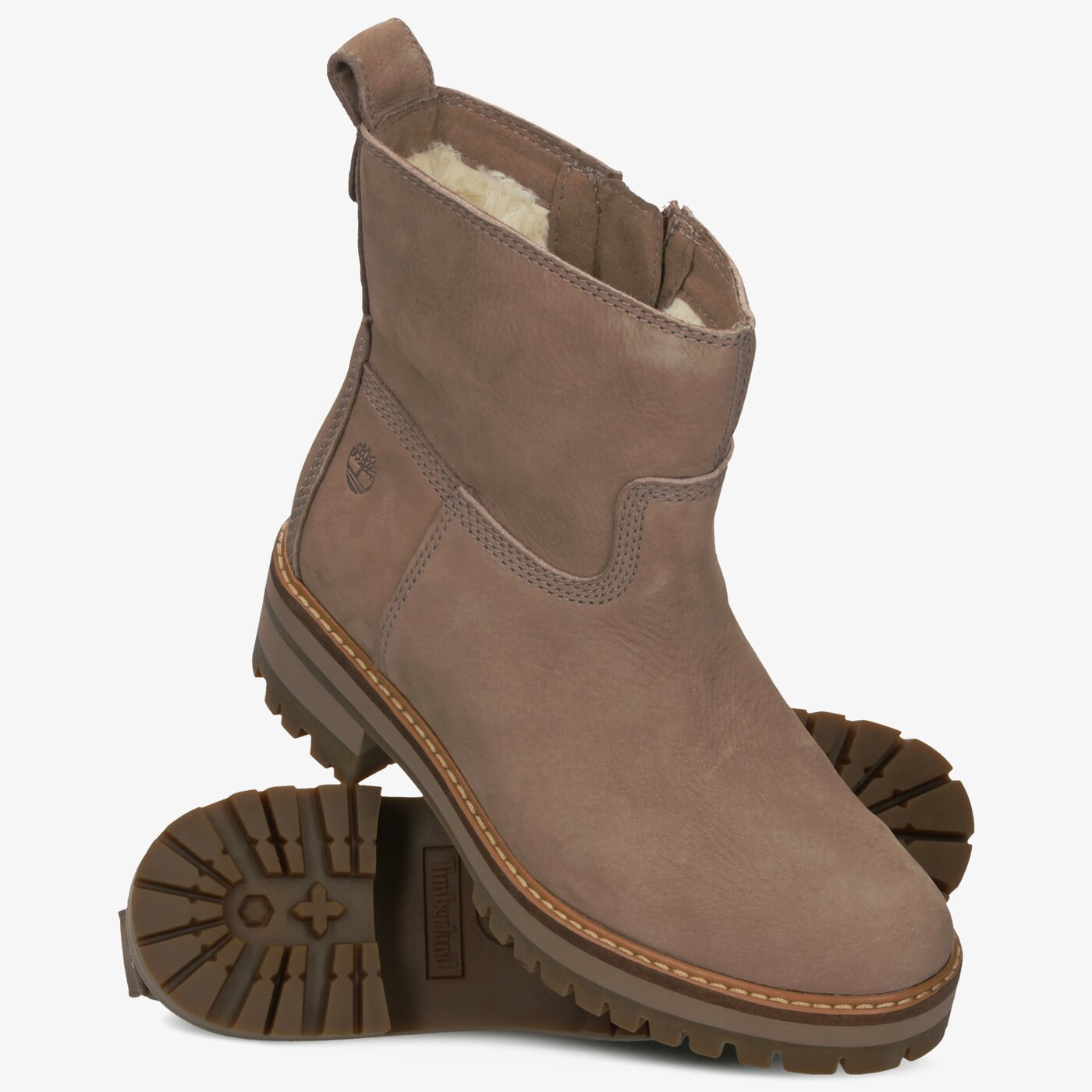 Damskie botki / sztyblety TIMBERLAND COURMAYEUR VALLEY FAUXFUR tb0a257h9291 kolor szary