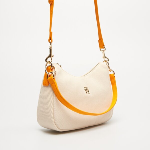 Damska torebka TOMMY HILFIGER TOREBKA POPPY CANVAS SHOULDER BAG aw0aw161110f4 kolor beżowy