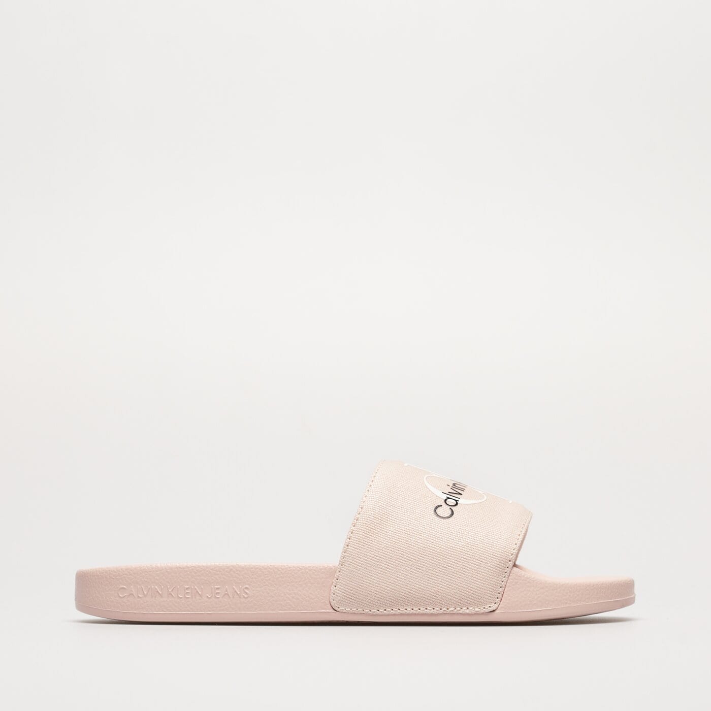 Damskie klapki CALVIN KLEIN SLIDE MONOGRAM CO yw0yw001030jw kolor beżowy