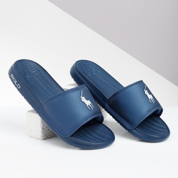Męskie klapki POLO RL RODWELL SANDALS CASUAL BLUE SYNTHETIC 816671827004 kolor granatowy