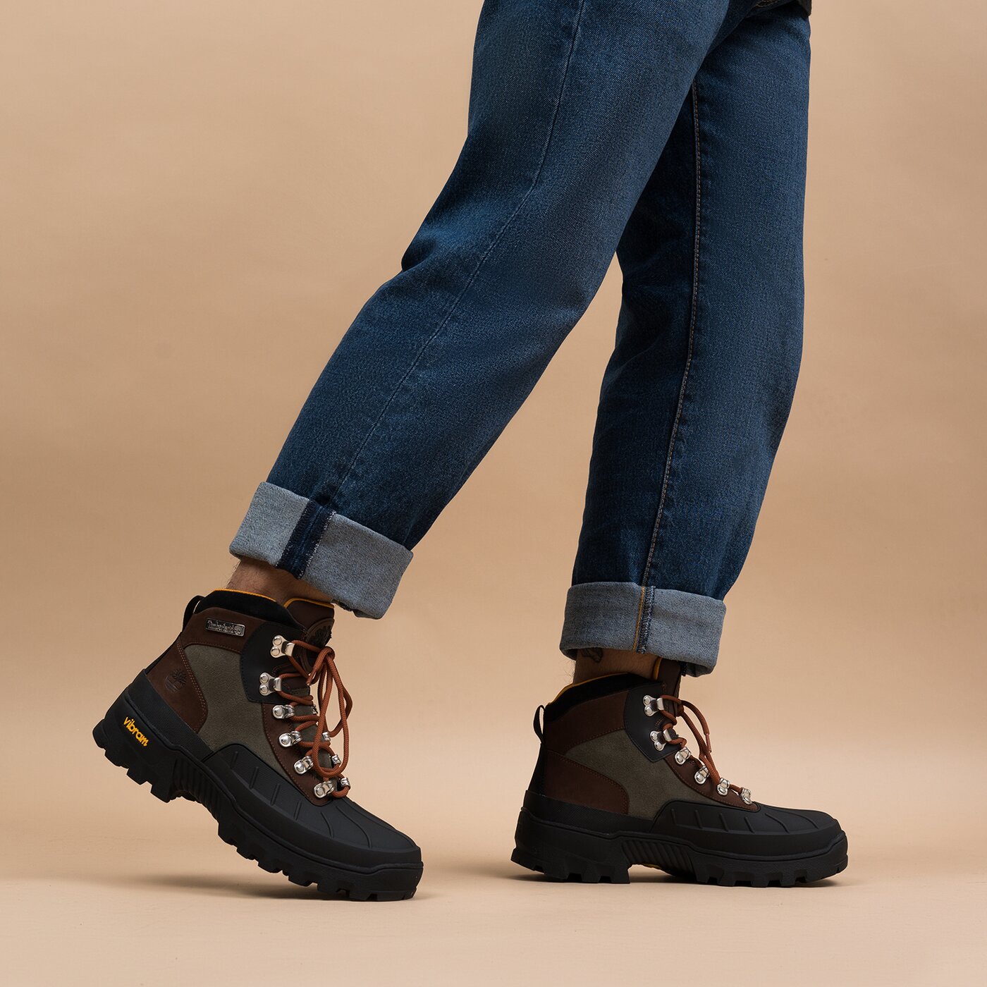 Męskie buty outdoor (trekkingowe) TIMBERLAND VIBRAM EURO HIKER WP tb0a5md79311 kolor brązowy