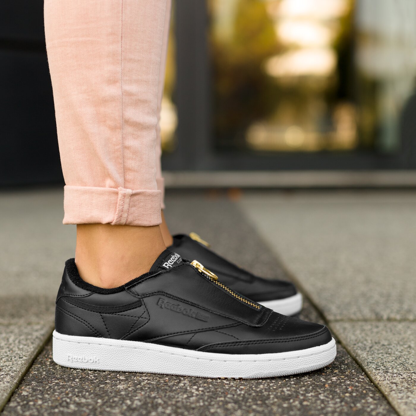 Damskie sneakersy (buty) REEBOK CLUB C 85 ZIP bs6608 kolor czarny