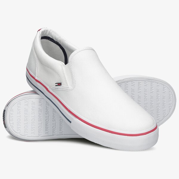 Męskie trampki TOMMY HILFIGER TOMMY JEANS TEXTILE SLIP ON em0em00002ybr kolor biały