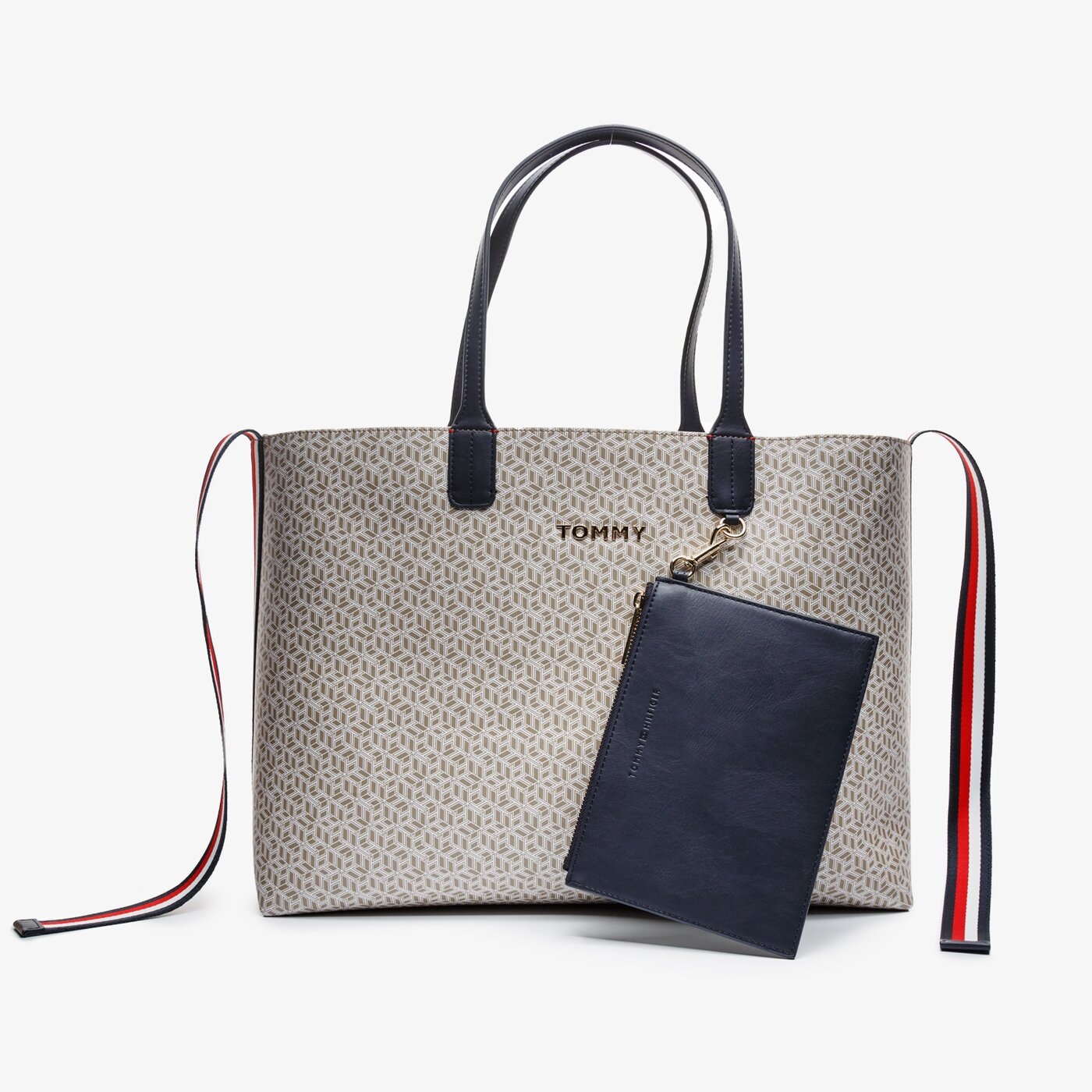 Damska torebka TOMMY HILFIGER TOREBKA ICONIC TOTE MONOGRAM aw0aw08318aep kolor multicolor