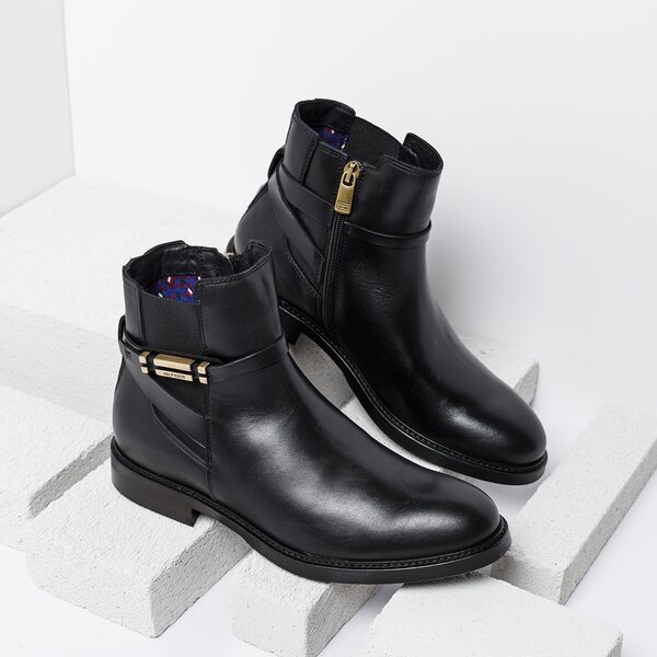 Damskie botki / sztyblety TOMMY HILFIGER HOLLY 15A fw0fw01438990 kolor czarny