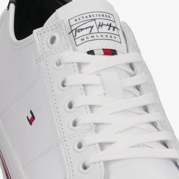 Męskie trampki TOMMY HILFIGER CORE CORPORATE LEATHER VULC fm0fm03999ybr kolor biały