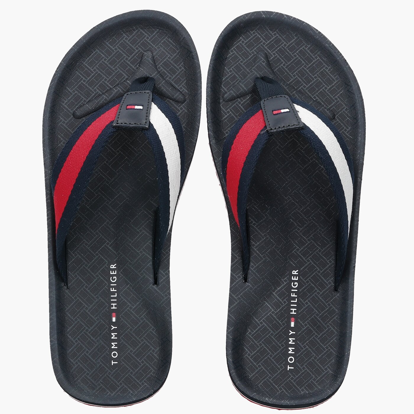 Męskie klapki TOMMY HILFIGER PRINTED COMFORT BEACH SANDAL fm0fm03639dw5 kolor granatowy