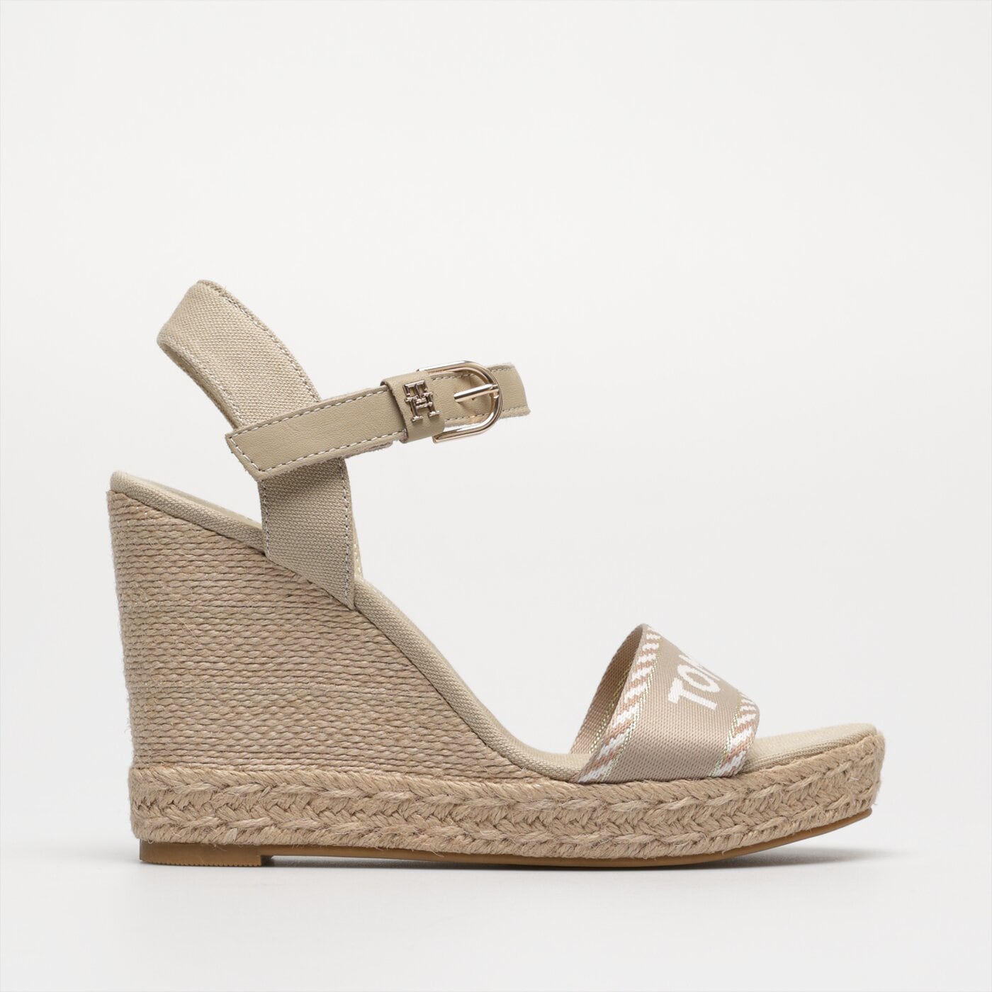 Damskie szpilki / czółenka TOMMY HILFIGER SEASONAL WEBBING WEDGE fw0fw07088rbt kolor beżowy